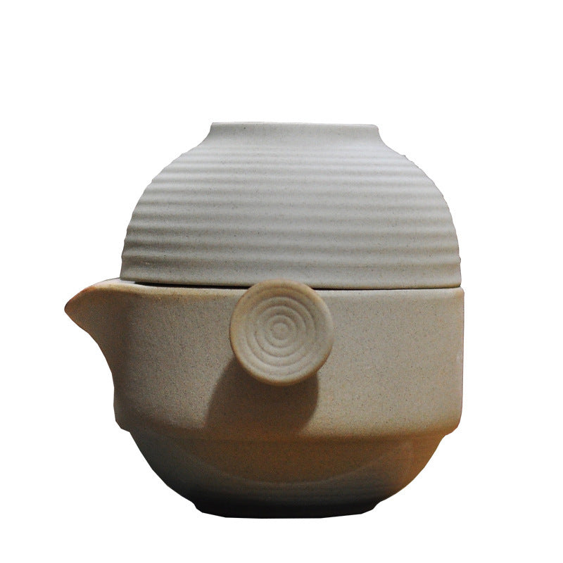 Simple Stoneware Convenient Tea Cup Set One Pot One Cup 1 Person Japanese Style Travel Portable Office Kung Fu Tea Set Teapot