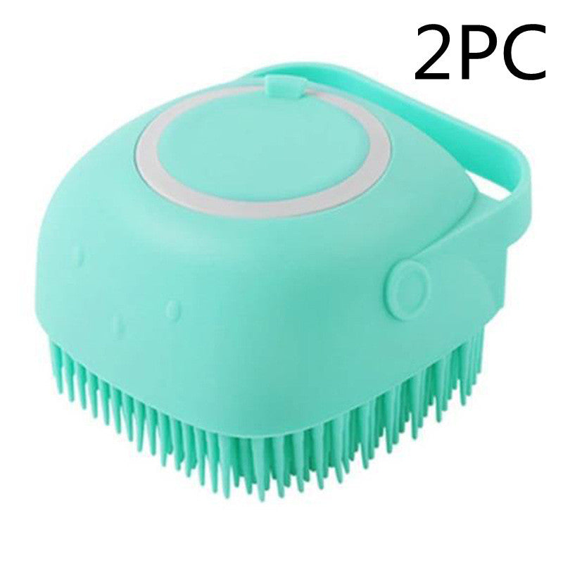 Silicone Dog Bath Massage Gloves Brush Pet Cat Bathroom Cleaning Tool Comb Brush For Dog Can Pour Shampoo Dog Grooming Suppli