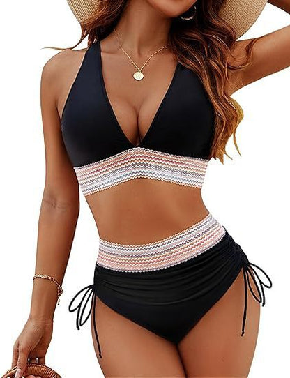 Fashion Women's High Waist Bikini Split Suit 5459eec5 bf6b 4c60 a12c 4d30a019b00e