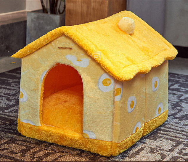 Removable And Washable Small Dog Teddy Cat Litter Closed Dog House 5462916189540