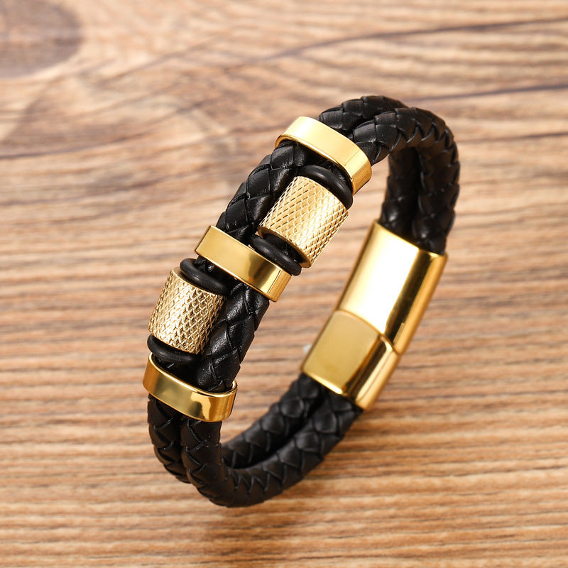 Explosive stainless steel magnet buckle leather bracelet 548378769392 b4155b40 365f 453d af77 e0e73f26088e
