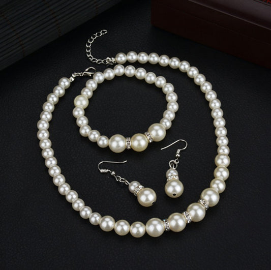 Shambhala Diamond Ring Synthetic Pearl Necklace Bridal Set 5490e5c2 e991 4e6c 81f5 8df17a8c7204