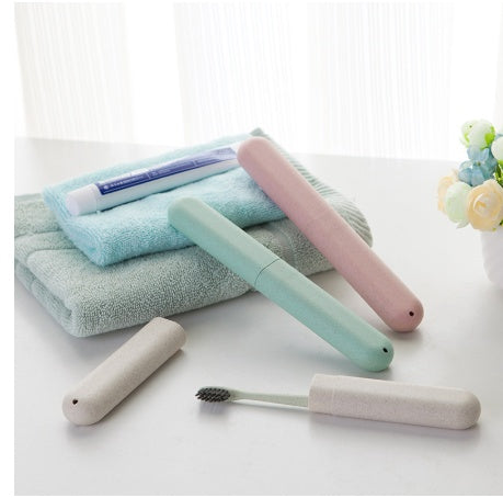 Wheat Straw Travel Toothbrush Cover Health Tooth Brushes Protector Portable Travel Toothbrush Box 5491644254600