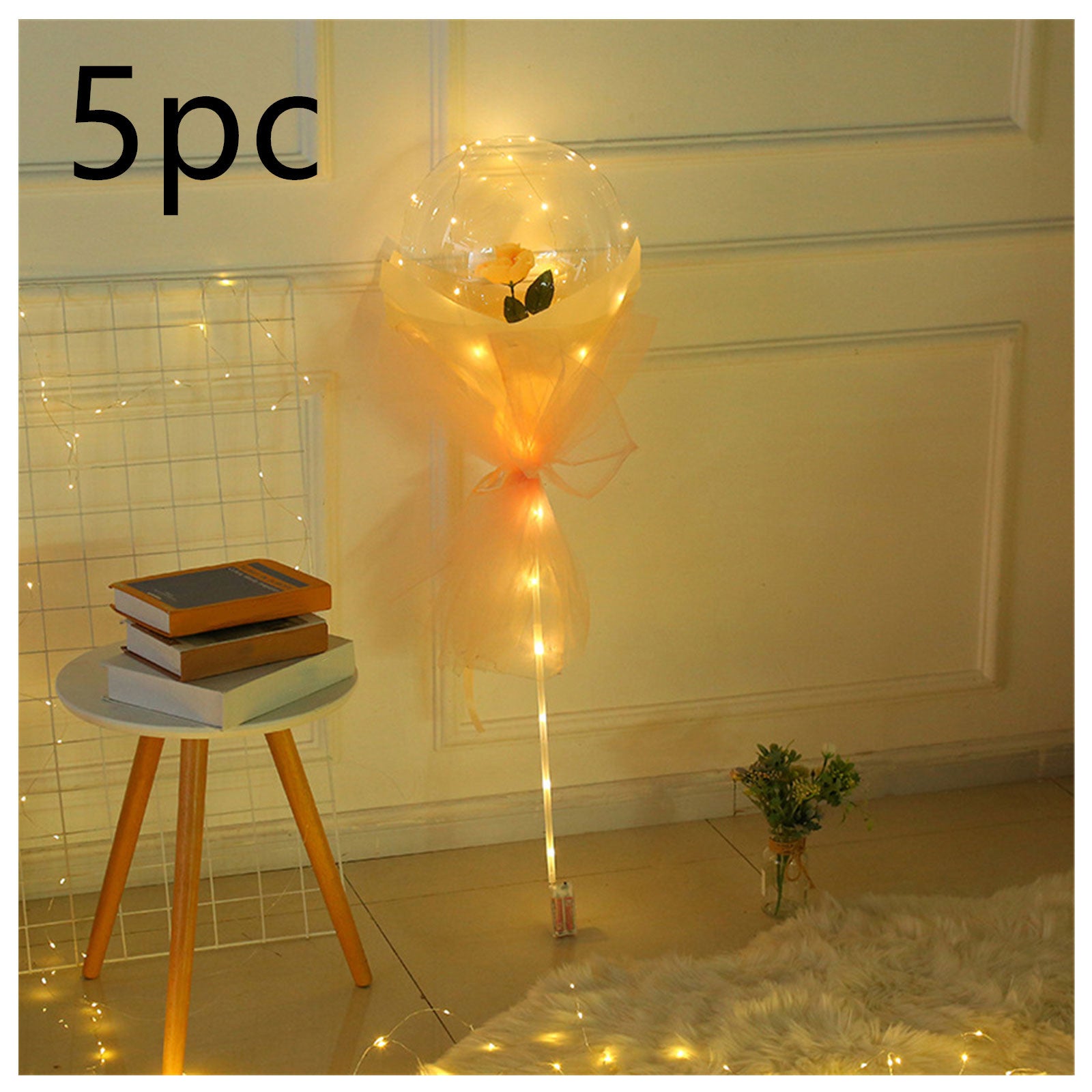 LED Luminous Balloon Rose Bouquet Transparent Bobo Ball Rose 549658152232