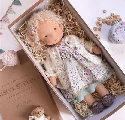 Handmade Plush Doll Golden Curly Girl Finished Product 54a7d845 d33b 4a68 b2da 93e7713d2c03