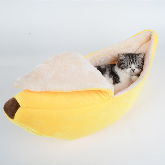 Removable And Washable Round Long Hair Cat's Nest Four Seasons Universal Banana Dog's Nest 54ced738 6c9b 4d97 b0cc f036c2ce90