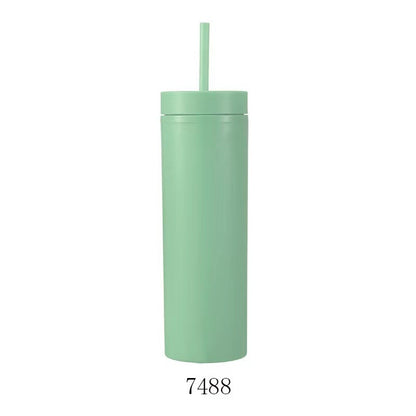 Double Layer AS Plastic Straight Body Multicolor Frosted Straw Cup 54d2276b cd56 481c 8339 073c94269b2d