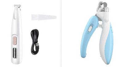 Pets Dog Paw Trimmer With LED Light Fully Waterproof Pet Hair Trimmer With LED Display Dog Clippers For Grooming Widen Blade 