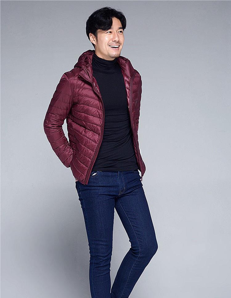 Men's Short Plus Size Lightweight Feather Jacket