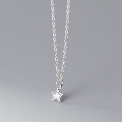 S925 Sterling Silver Diamond Five-pointed Star Necklace Ins Style Design Temperament Neck Jewelry Women 54dbb681 fd46 4139 8f