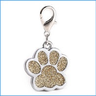 Zinc alloy custom glitter foot paw dog tag 55044404203