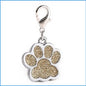 Zinc alloy custom glitter foot paw dog tag 55044404203
