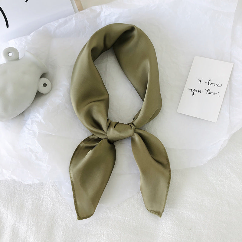 Pure color ladies tie wrap silk scarf 5531551119016