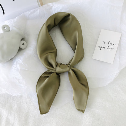 Pure color ladies tie wrap silk scarf 5531551119016