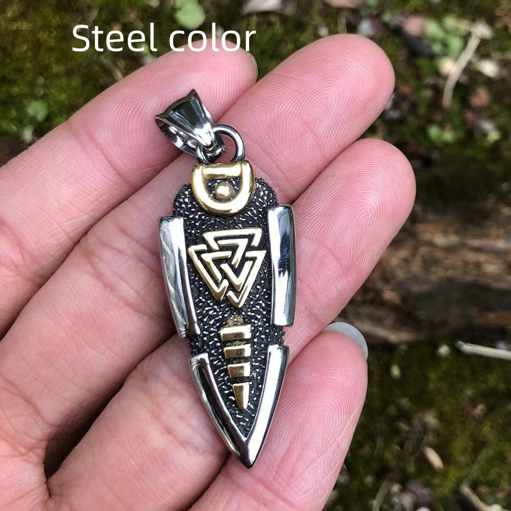 Stainless Steel Viking Arrow Pendant Triangular Rune 553cf77b ce3c 4498 b452 d8b302836283