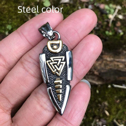 Stainless Steel Viking Arrow Pendant Triangular Rune 553cf77b ce3c 4498 b452 d8b302836283