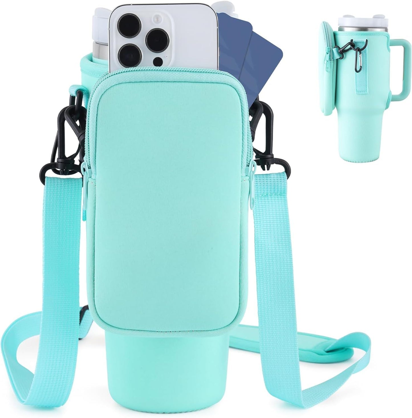 Slok Water Bottle Carrier Bag, Compatible With 40oz Tumbler With Handle, Modern Water Bottle Holder With Simple Adjustable St
