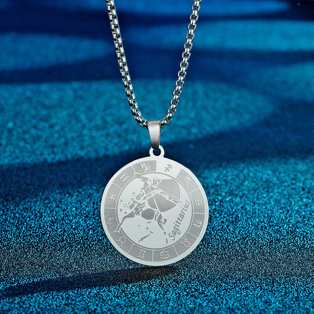 Stainless Steel Constellation Pendant Necklace Gold Medal Necklace 5558af6a 988e 4ae8 a01b 155376961c4f