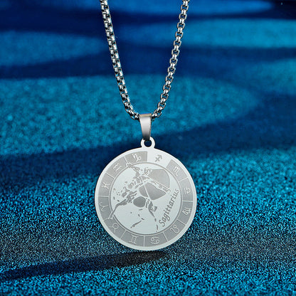 Stainless Steel Constellation Pendant Necklace Gold Medal Necklace 5558af6a 988e 4ae8 a01b 155376961c4f