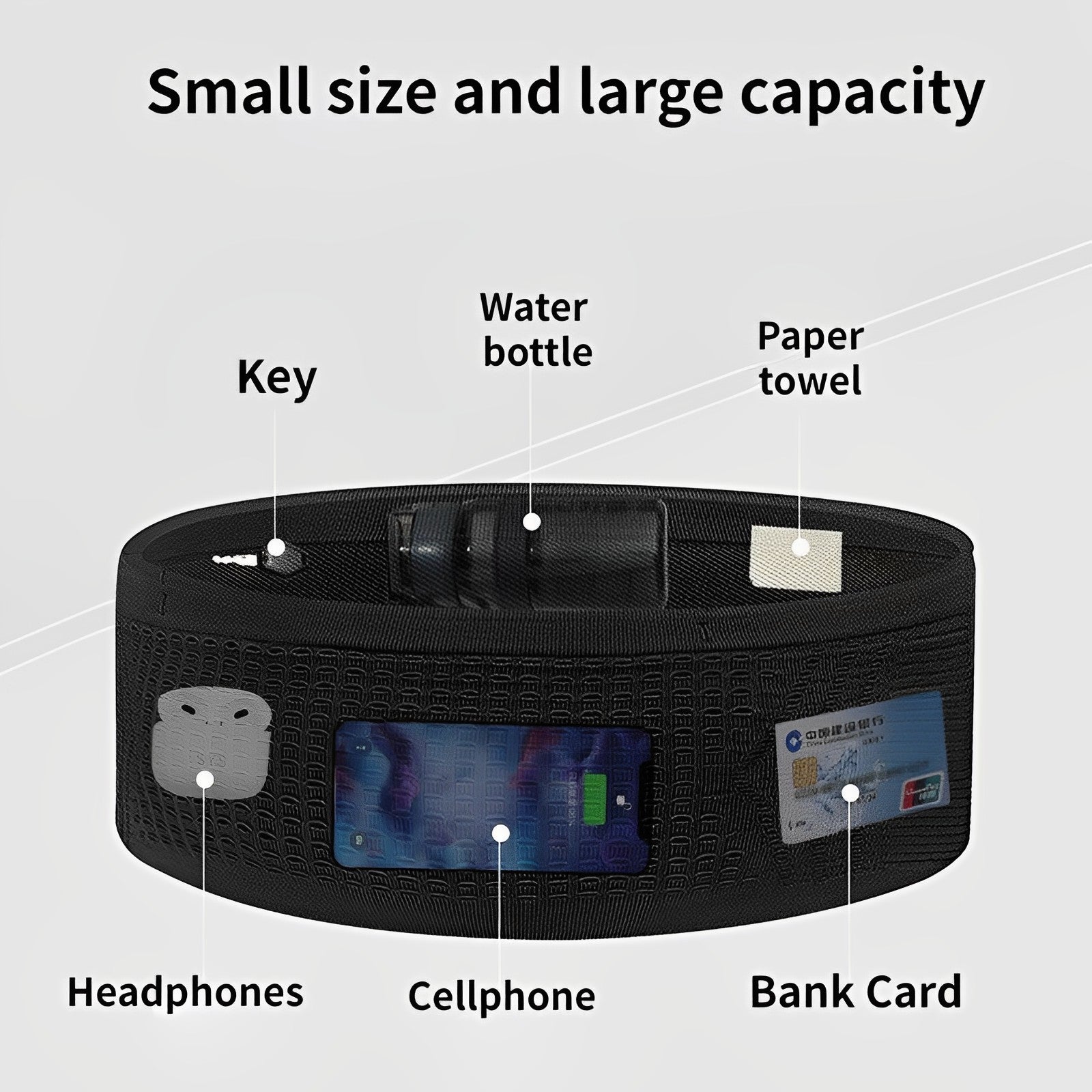 High-stretch Large Capacity Sports Multifunctional Security Breathable Corset Portable Gym Loose Elastic Waist Pack Invisible