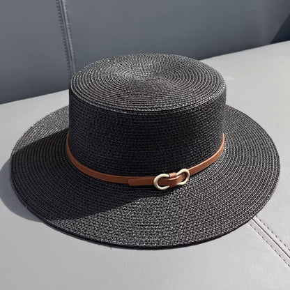 Flat Straw Hat Women's Summer Seaside UV Protection 556277b1 7b29 4dd0 8114 c08e281b69f8