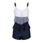 Ladies Conservative Stripe Boyshorts Split Fashion Swimsuit 557c6a65 e90d 4436 bf39 9c6bc4e2b4cb