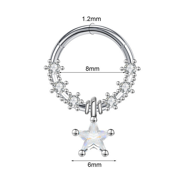 Closed Ring Star Ball Pendant Nose Ring Personality Piercing Jewelry 5584d995 3322 41b1 81c2 3ca5fffe872d