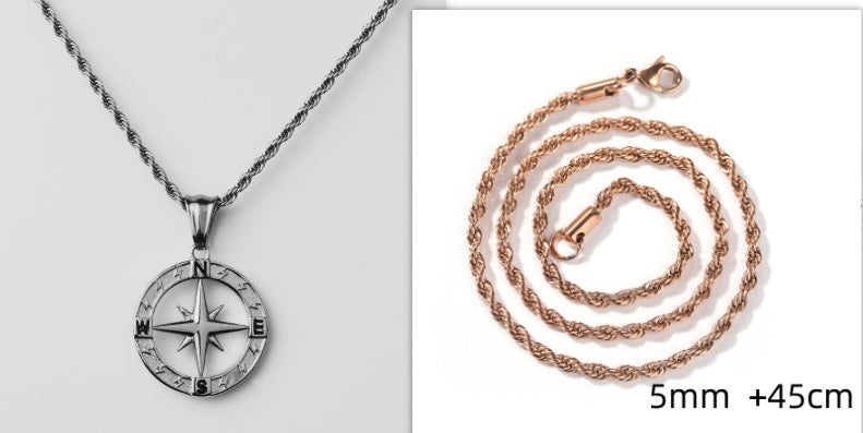 Stainless Steel Compass Circular Necklace 558b4f1b a7cf 4694 9fdf 21af8084a848