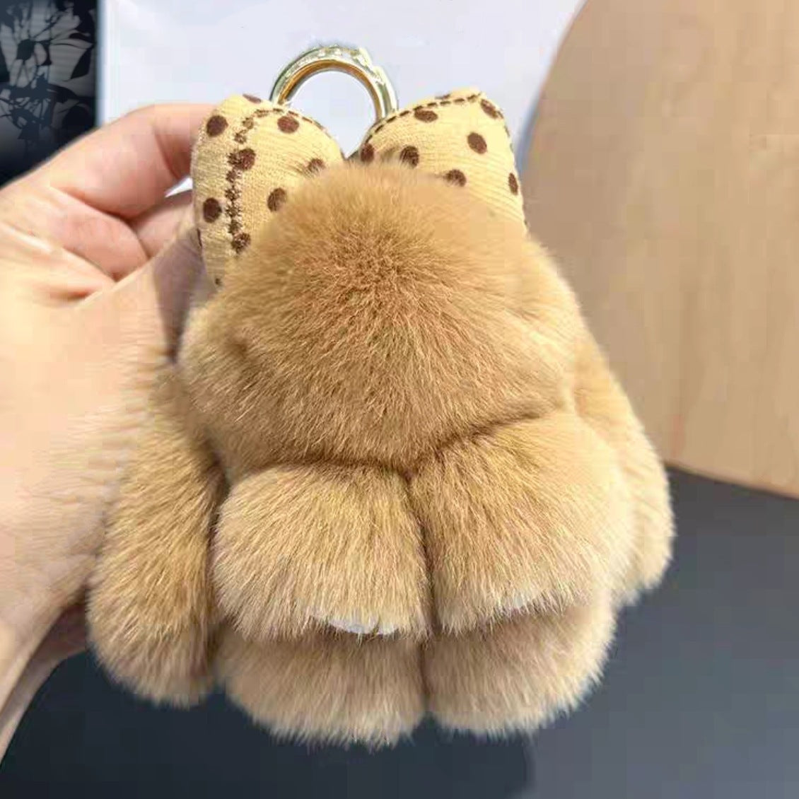 Rabbit Fur Bow Bunny Car Key Ring 558f0a3e 6bfc 46e1 a795 c58d9de5bc06