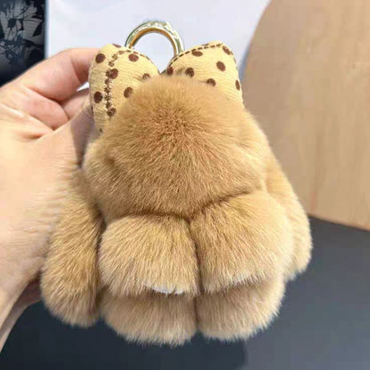 Rabbit Fur Bow Bunny Car Key Ring 558f0a3e 6bfc 46e1 a795 c58d9de5bc06