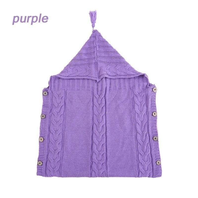 Infant Baby Tassel Ca P Sleeping Bag Sweater Wooden Button Hooded Sleeping Bag 55944622 26d0 4981 8245 dba8ea79b2f1