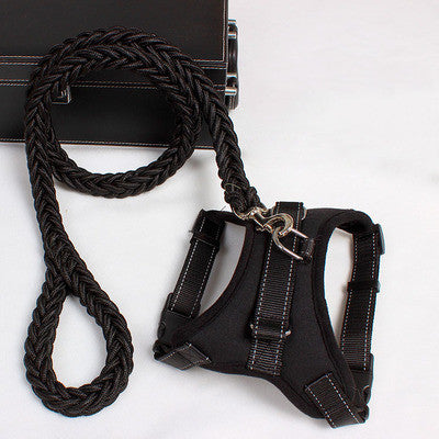 New Nylon Medium Large Dog Harness Collar K9 Padded Extra Reflective Collar Puppy Lead Pets Vest Dog Vest Husky Dogs Supply 5