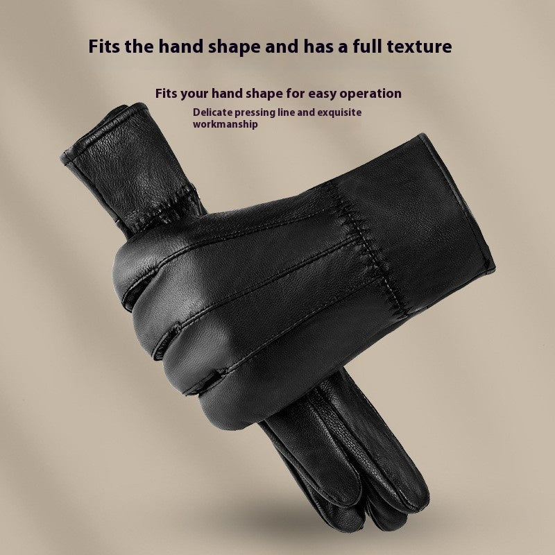 Genuine Leather Gloves For Men Women Fleece Lined Padded Warm Keeping Sheepskin Gloves 55c684aa 56fd 4d69 9615 9d531aba80e0