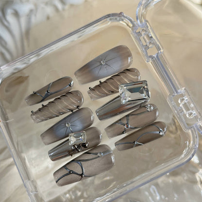 Handmade Long Mechanical Awn Star  Diamond Manicure 55cda369 06ea 4af7 958a f08fc5457331