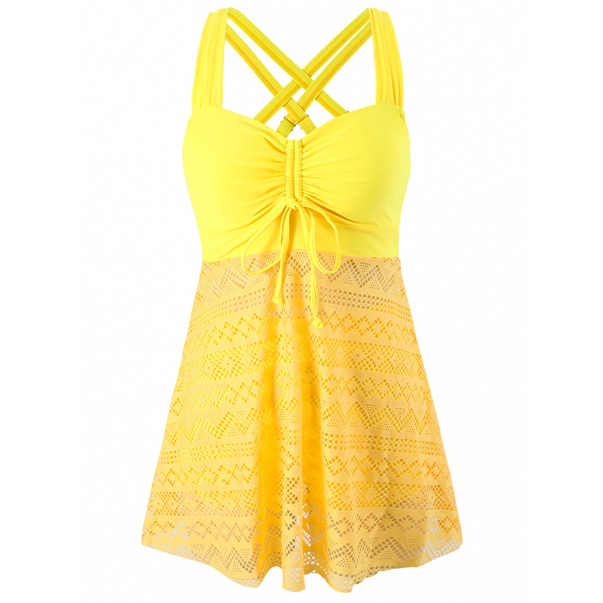 Korean Version Of Solid Color Lace One-piece Swimsuit 55e02fa9 e249 45e6 b610 7dc646e7ff43