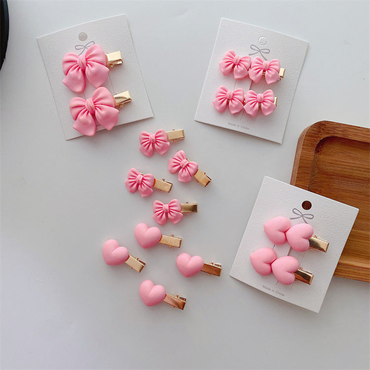Pink Bow Heart Girls' Hairpin 560ad4da ced6 41ab 812a 5b7dfedea775
