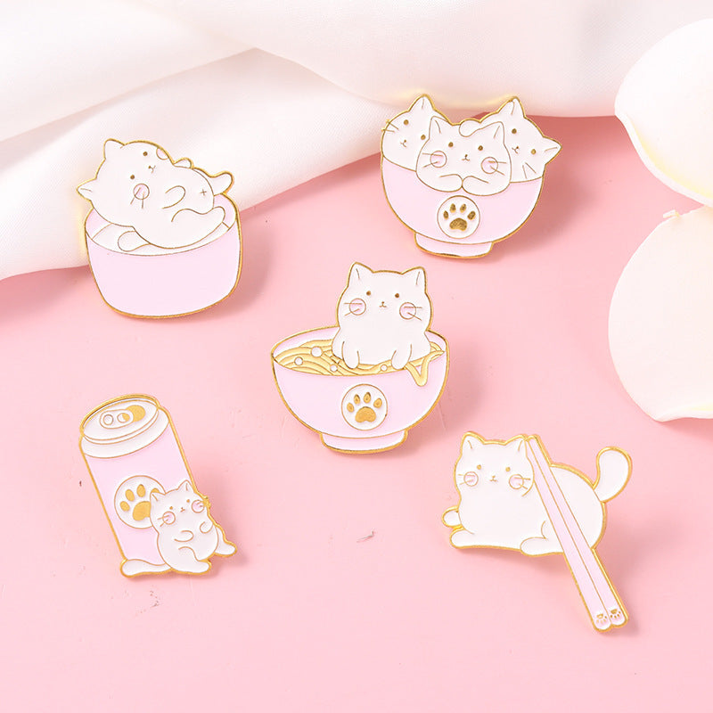 Kitty Brooch Bowl Cat Badge Golden M Badge Clothing Accessories Corsage Small Collar Pin 563c37f2 93eb 4306 9117 7a7d1e190ae4