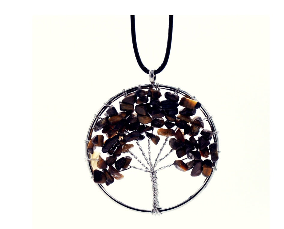 Natural gravel crystal life tree natural stone rich tree colorful necklace 5652372375734