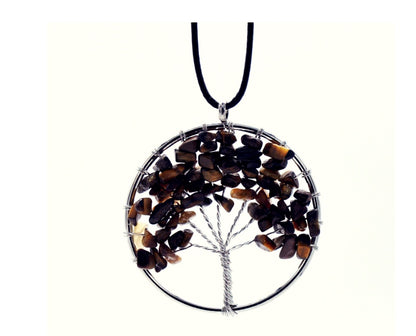 Natural gravel crystal life tree natural stone rich tree colorful necklace 5652372375734