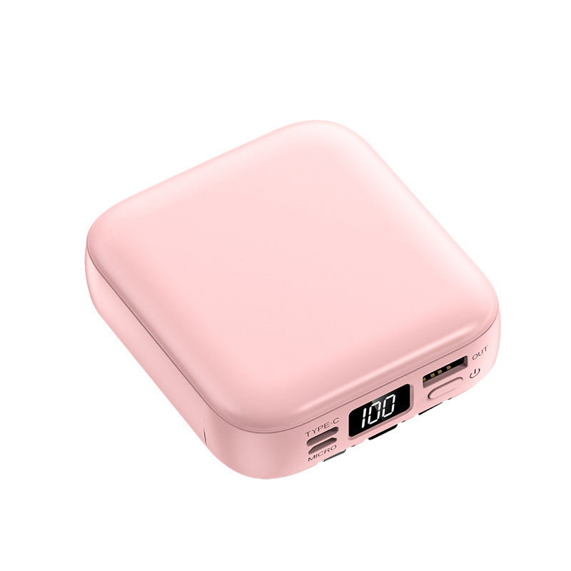 Beauty Mirror Power Bank Comes With Cable Portable Mini - 图片 2