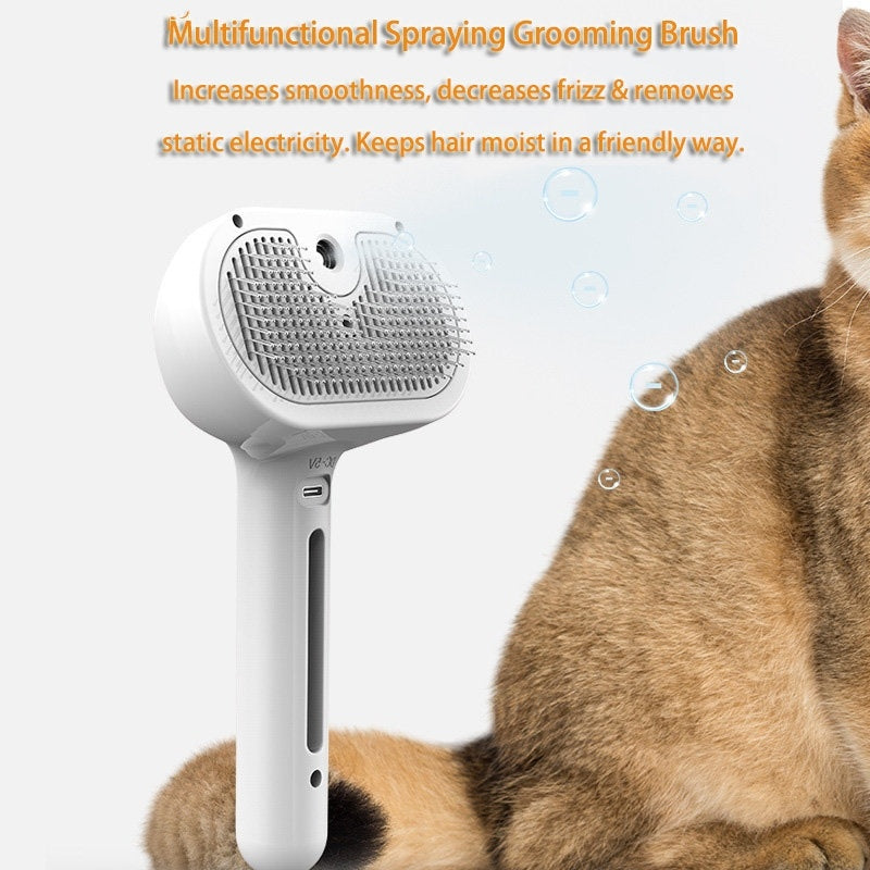 Pet Comb Self Cleaning Pets Hair Remover Brush For Dogs Grooming Tools Dematting Comb Built-in Mist Humidifier Pet Products 5