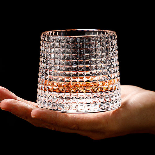 Thickened rotating tumbler whiskey glass 5670227478925