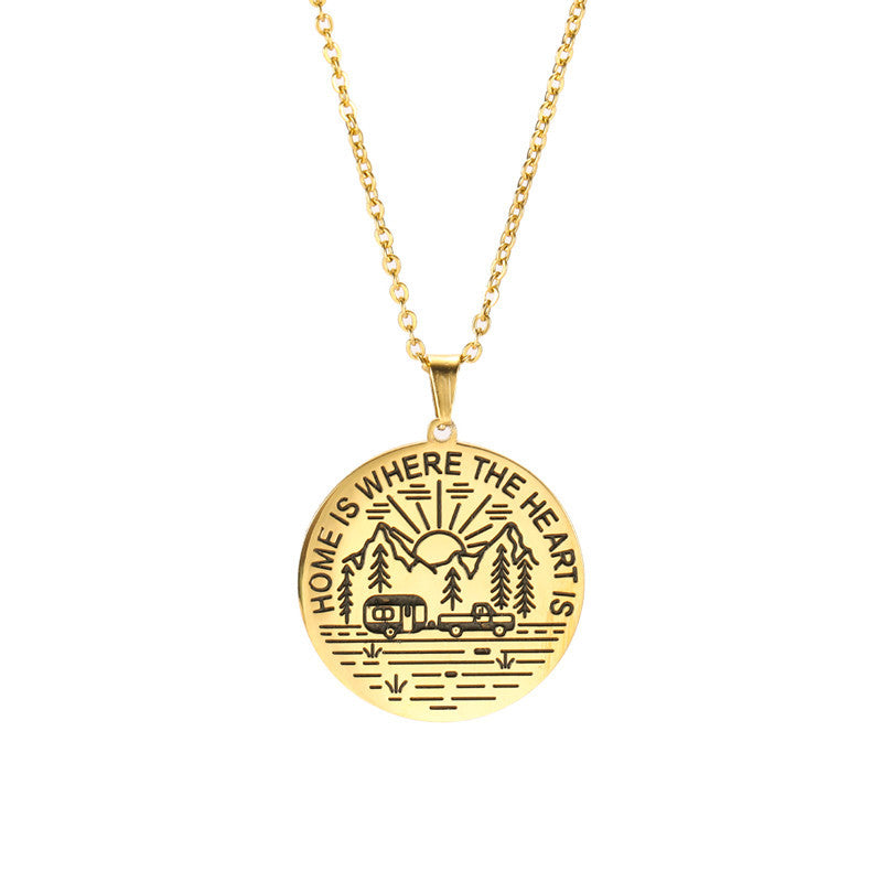 Inspirational Necklace Mountain Peak Personality Snow Mountain Necklace Simple 567085662152