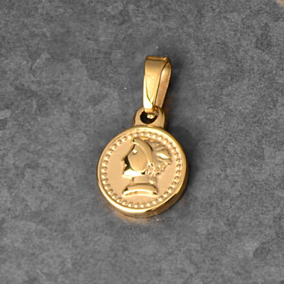 Roman Statue Gold Coin Wheat Ear Round Necklace Single Pendant 5677dde1 2b22 422a 914e eda7c4840568