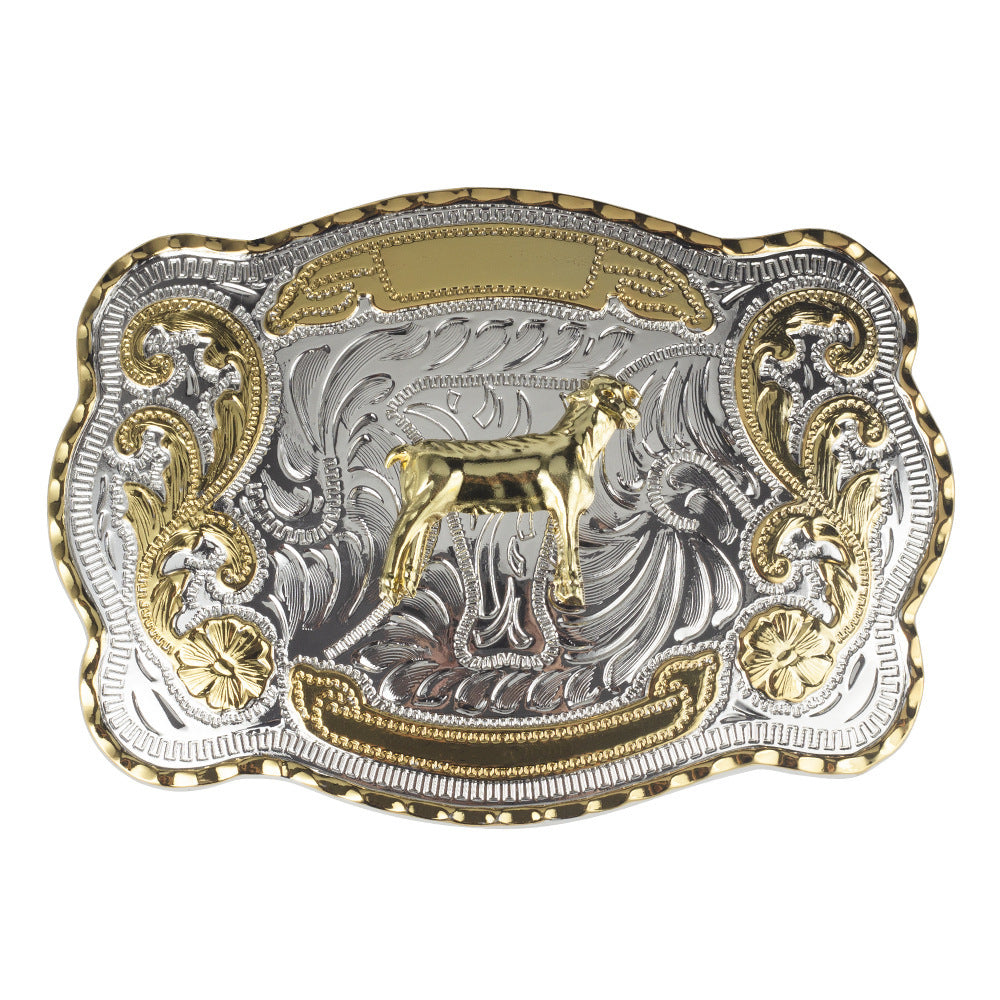Golden Equestrian Big Head Belt Buckle Two-color Craft Alloy Smooth Buckle 568feacb 08d9 4fd6 9f9a a6748dedc46f