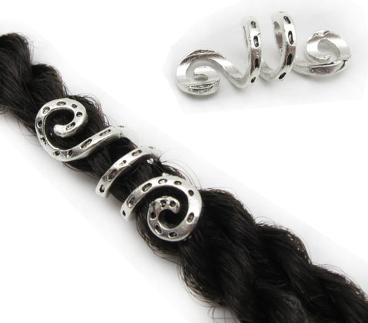 Silver Viking Spiral hair braid 569696081412