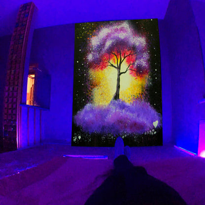 Fluorescent Tapestry UV Fluorescent Tapestry Psychedelic Mushroom Wall Hung Hippie Decorative Room Aesthetics 56a3c4f9 f488 4