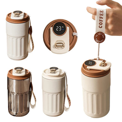 Smart Digital Thermal Bottle Portable Coffee Mug Stainless Steel Water Bottle In-Car Insulated Cup Keep Cold Vacuum Flasks 45