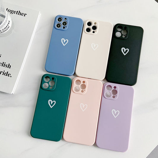Simple Love Fine Hole Soft Shell Straight Edge Phone Case - 图片 1