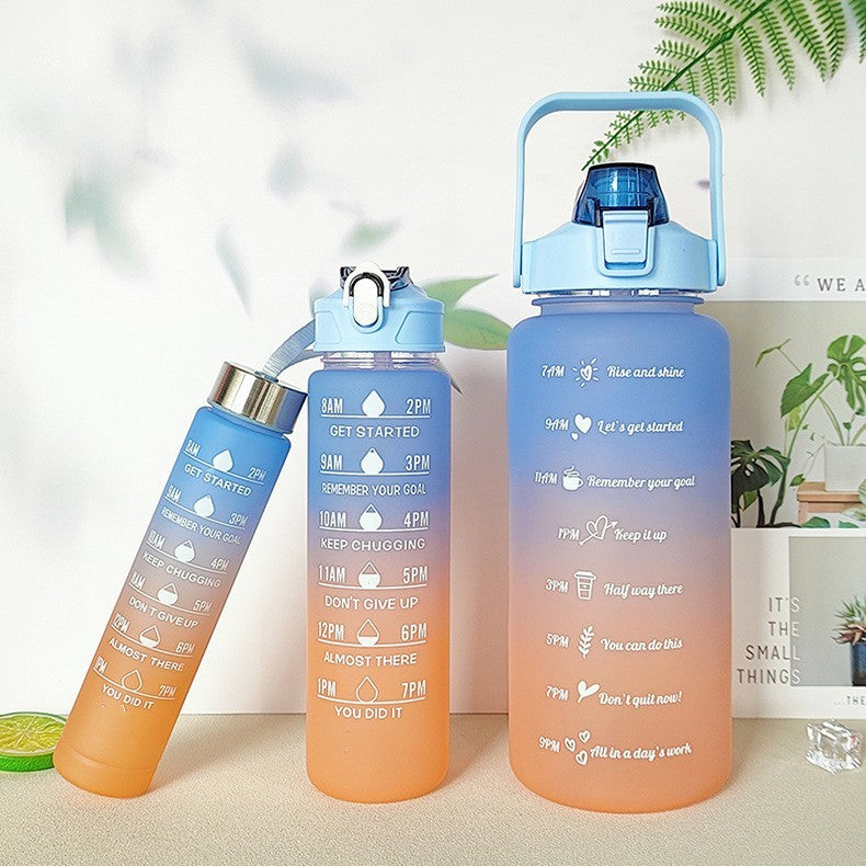 Large Capacity Gradient Three-piece Plastic Fashion Sports Portable Water Cup 56d3cfb1 a03d 49f2 bda2 f980974b2ab8